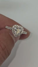 Beautiful Heart  shape 1.30CT Lab Diamond  Rings in 10K Yellow Gold