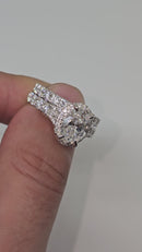 Enchanting  Oval shape 4.11CT Lab Diamond Engagement Rings in 14K White Gold