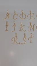 14k Letter Pendant  0.45ct Diamonds si NEW