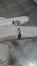 Beautiful oval Shape 3.23CT VS Lab Diamond Engagement Rings in 14K
