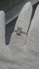 Beautiful Radiant Shape 2.43CT VS Lab Diamond Engagement Rings in 14K yellow gold