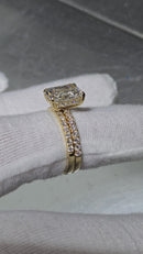 Beautiful Radiant Shape 3.77CT VS Lab Diamond Engagement Rings in 14K