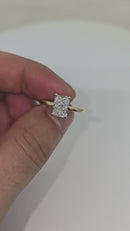Bague de fiançailles Duo Radiant 4.04 CT Lab Diamond en or blanc 14K SR-