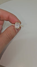 14K Gold Engagement Ring with 3.00ct Radiant-Cut VS Clarity EF color LAB diamond