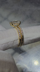 Bague de fiançailles en or blanc 14k 0.66ct radiant vs diamant lab