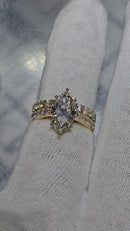 Beautiful Marquise Shape 4.47CT VS Lab Diamond Engagement Rings in 14K yellow gold