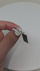 Beautiful Oval shape 4.96CT Lab Diamond Engagement Rings in 14K White Gold