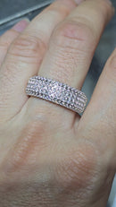 10k 1.38ct vs lab diamonds wedding bandx3