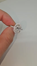 14k Bague ovale 3.76ct Vs Diamants