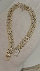 10k 10mm Monaco Link 3.55ct Diamonds