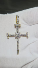 10k Nail Cross 1.00ct diamonds  Pendant