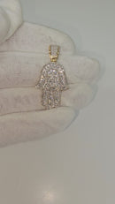 10k Pendant Hamsa Hand 1.50ct Diamonds i  NEW