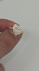 Pretty Heart  shape 0.40CT SI Diamond  Rings in 10K Yellow Gold