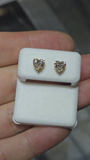 14k 0.95ct heart VS Diamond Stud Screw Back Earing