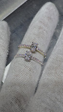 Bague de fiançailles en or blanc 14k 0.64ct radiant vs diamant lab