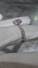 Bague de fiançailles en or blanc 14k 0.66ct radiant vs diamant lab