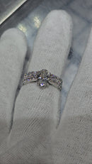 Bague de fiançailles en or blanc 14k 3.12ct oval vs diamant lab