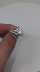 Elegant round  shape 4.37CT Lab Diamond Engagement Rings in 14K White Gold