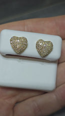 10k 0.49ct heart Diamond Stud Screw Back Earing