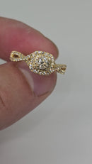 Adorez l'éclat : Duo de bagues en or 14K avec 0,41ct de diamants naturels