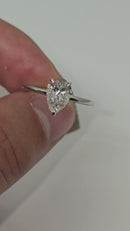 Beautiful  Pear shape 1.13CT Lab Diamond Engagement Rings in 14K White Gold