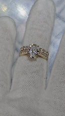 Bague de fiançailles en or jaune 14k 4.06ct oval vs diamant lab