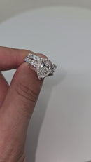 Beautiful Pear shape 4.46CT Lab Diamond Engagement Rings in 14K White Gold