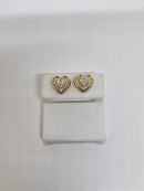10k 0,48ct diamant coeur Boucles d'oreilles à vis