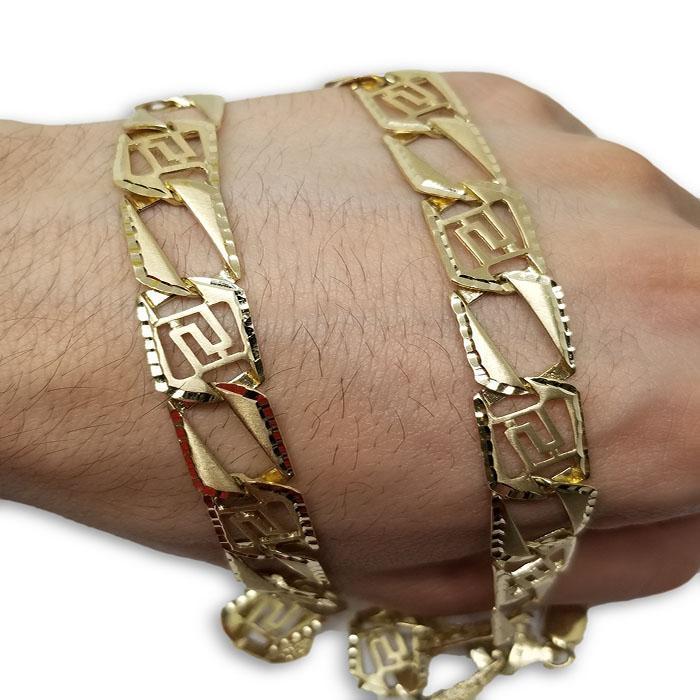 10k Chaine Versace Or Jaune Diamond Cut Homme MGC-053 | Diamond Cut Men's Versace Chain in yellow gold 10K-Gold Custom