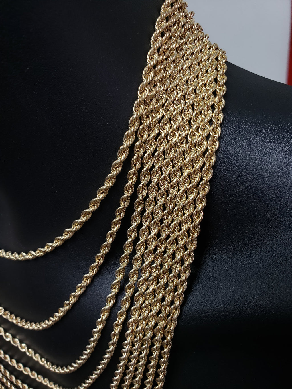 3m Rope Chain 3MM 10K Semi Solid Rope Chain RC-010