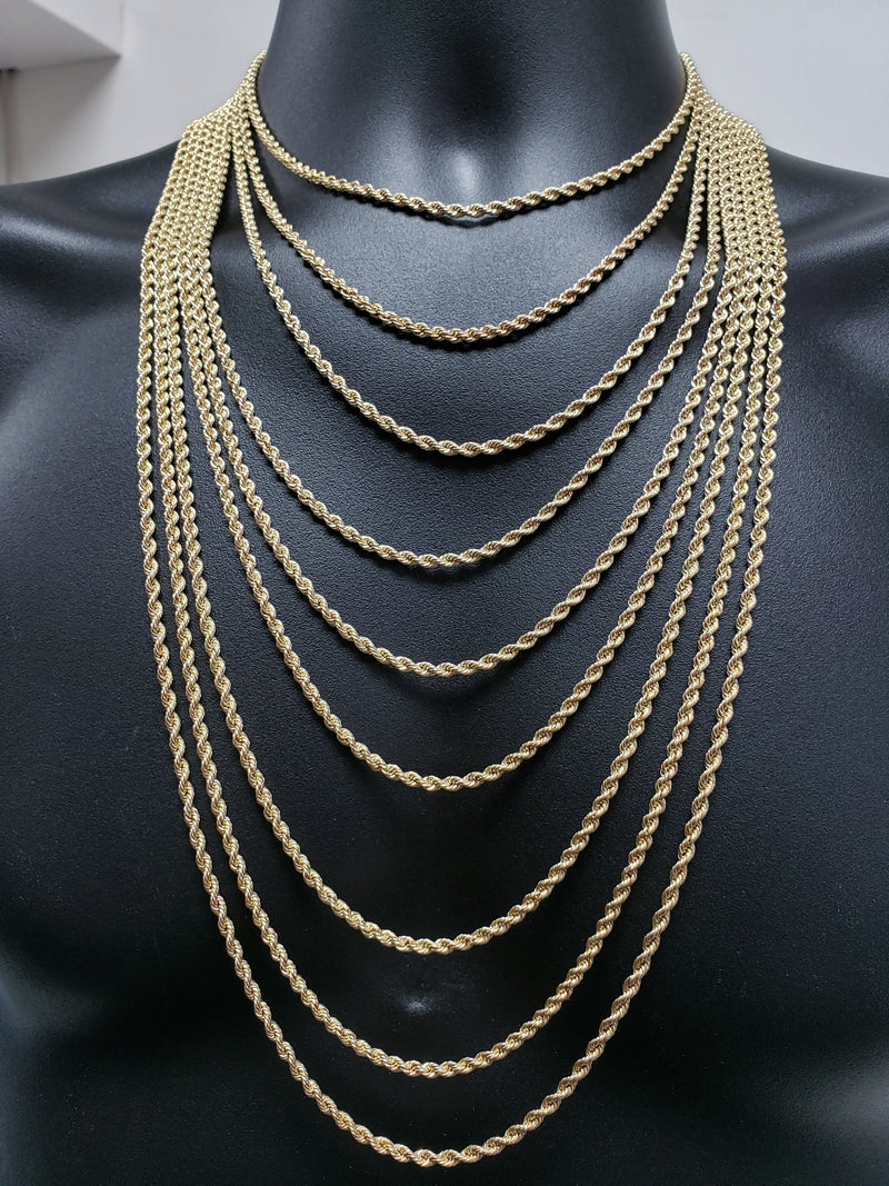 10K Rope Chain for Him 3mm in Yellow Gold | Chaine en or jaune 10 kt 3mm pour homme-Gold Custom