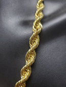 10K SEMI SOLID YELLOW GOLD 10MM DIAMOND CUT ROPE CHAIN NECKLACE | CHAINE TORSADE EN OR JAUNE 10K DIAMOND CUT POUR HOMME 10MM-Gold Custom