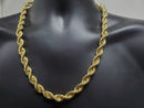 10K SEMI SOLID YELLOW GOLD 10MM DIAMOND CUT ROPE CHAIN NECKLACE | CHAINE TORSADE EN OR JAUNE 10K DIAMOND CUT POUR HOMME 10MM-Gold Custom