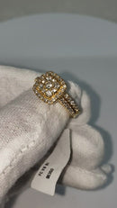 14k 1.00ct VS Halo Ring Yellow Gold
