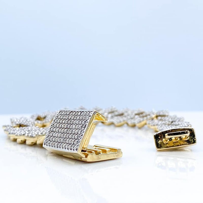 11mm 11.00ct Monaco VS Bracelet 10k gold US-002