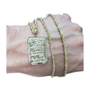 Rope Chain Laser Cut 10K+ Serenity Prayer French  LA516