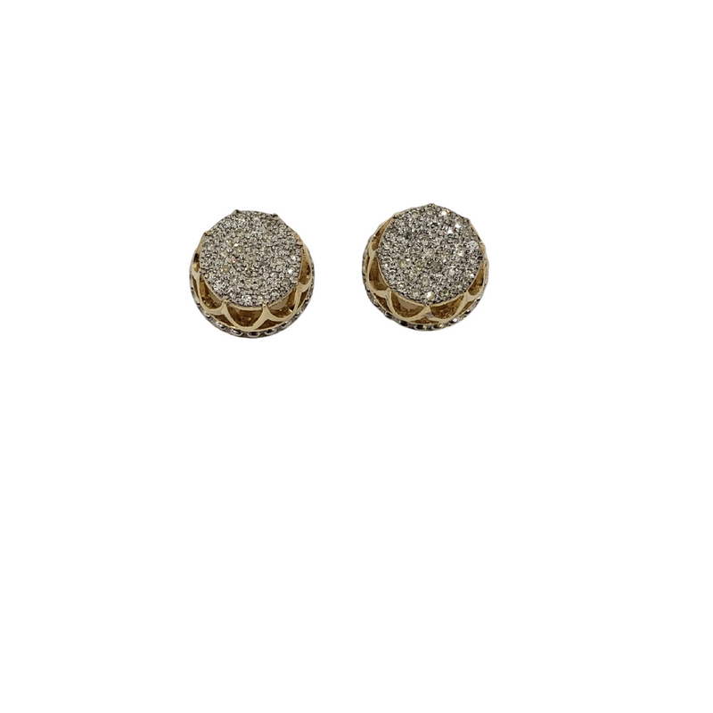 10k 0.40ct Crown Diamonds Studs Screw Back Earrings New