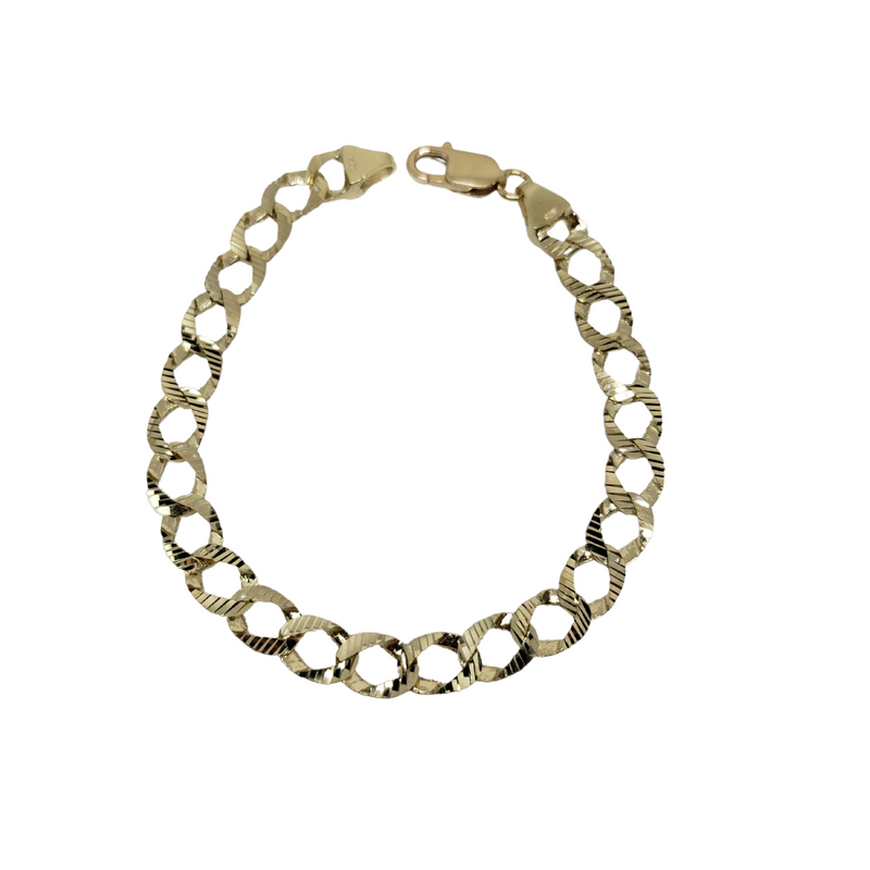 Bracelet en or 10k avec diamants de 8 mm faits à la main