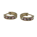 Or jaune 10k Huggies Pierres roses