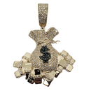MoneyBag 1.56ct Pendentif en or 10k SP 9950