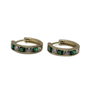 Or jaune 10k Huggies Pierres vertes