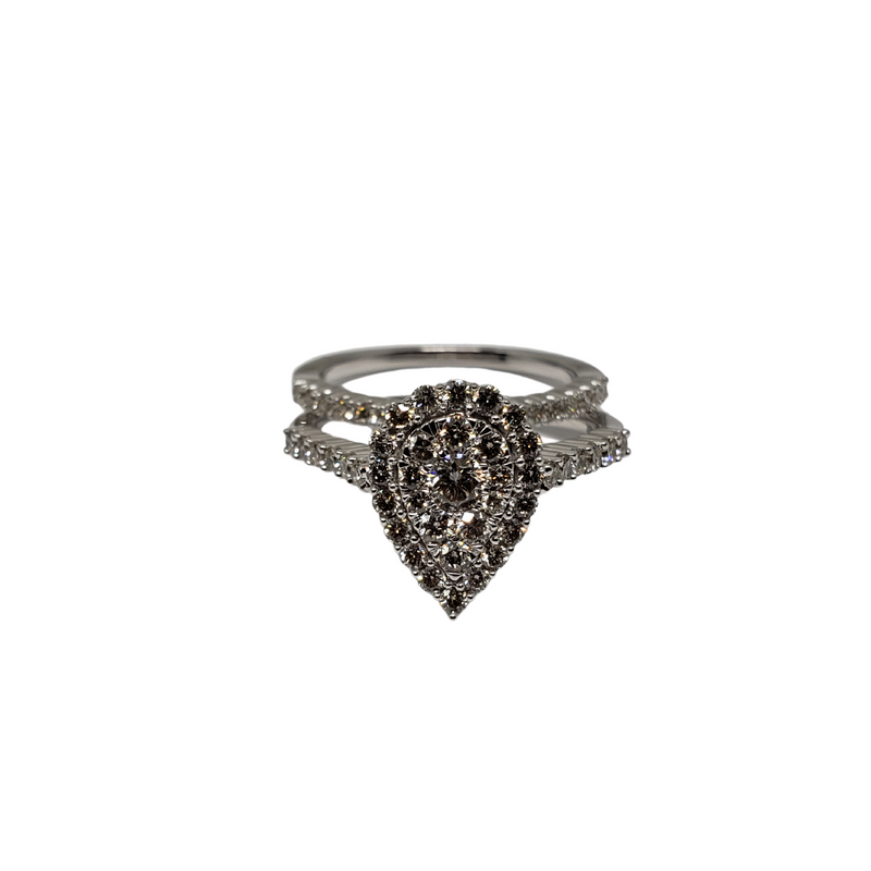 10k 1.10ct Pear Diamond ring Nouveau