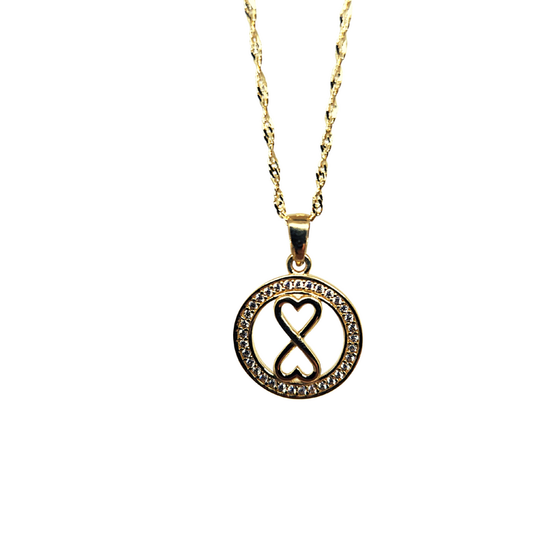 Infinity Heart Necklace in 10k gold