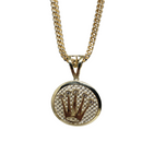 10k Diamond Cut Franco Chain With Round Rolly Pendant
