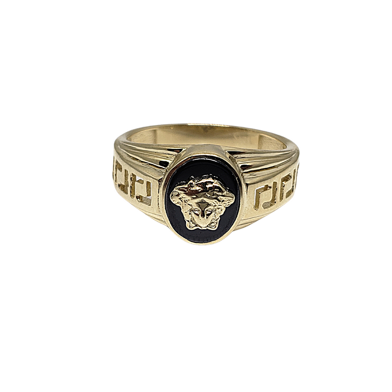 10K Yellow Gold Greek Design Ring - T