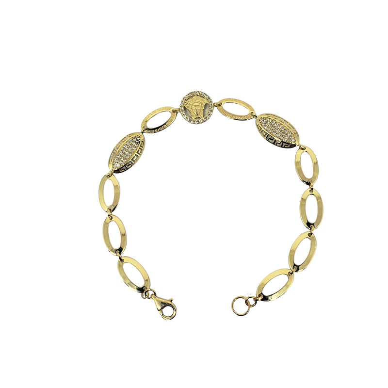10k Yellow Gold Greek face Design Bracelet