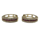 Accolades en or jaune 10k - Pierres roses et blanches