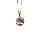 10k Gold Singapore Chain with Tree Of Life Pendant