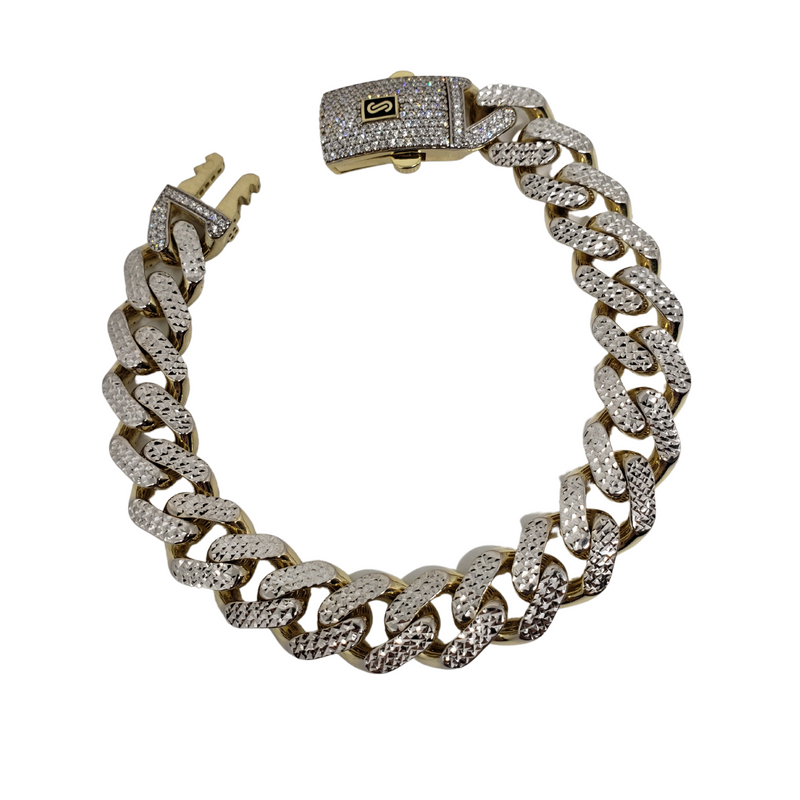 13mm Monaco 10k Bracelet Diamond Cut NEW