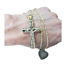 10K Rope Chain Laser Cut + Inri With Jesus Cross LA522